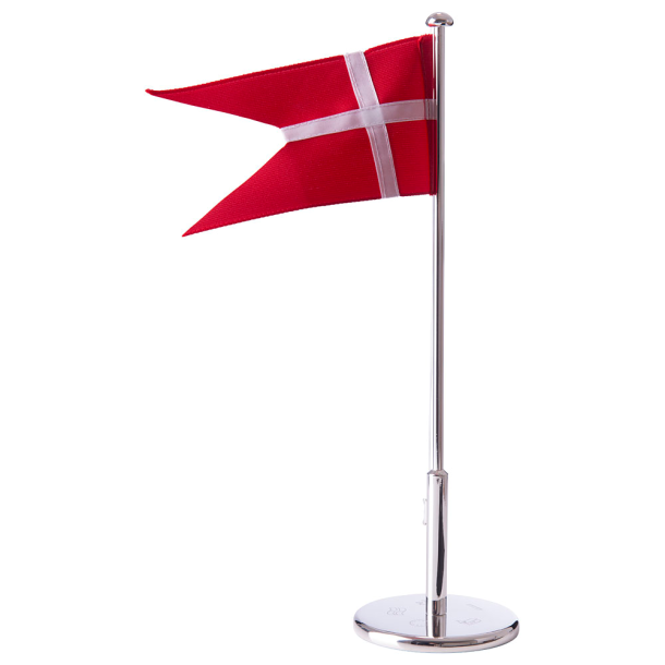 Forkromet flagstang med dbsfod, 30 cm