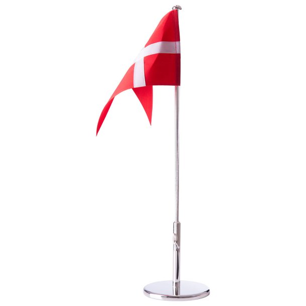 Forkromet flagstang med dbsfod, 40cm