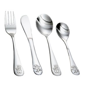 Rustfrit stl bestik med Bamse & Kylling