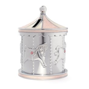 Forkromet sparebsse lyserd karrusel 