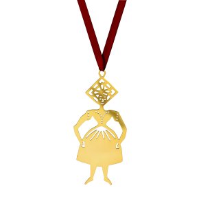 H.C. Andersen ophng Dame med hat 18k fg