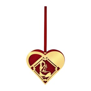 H. C. Andersen forgyldt 18k mini eventyr hjerte Den lille pige med svovlstikkerne 5cm