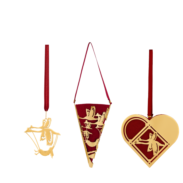 H. C. Andersen eventyr forgyldt 18k -3stk De vilde svaner