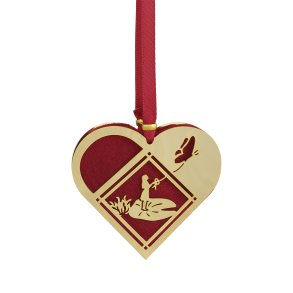 H.C. Andersen forgyldt 18K  mini eventyr hjerte Tommelise 5cm