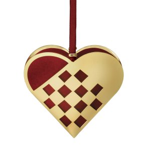 H.C. Andersen flet hjerte 18 K forgyldt-L 15 cm